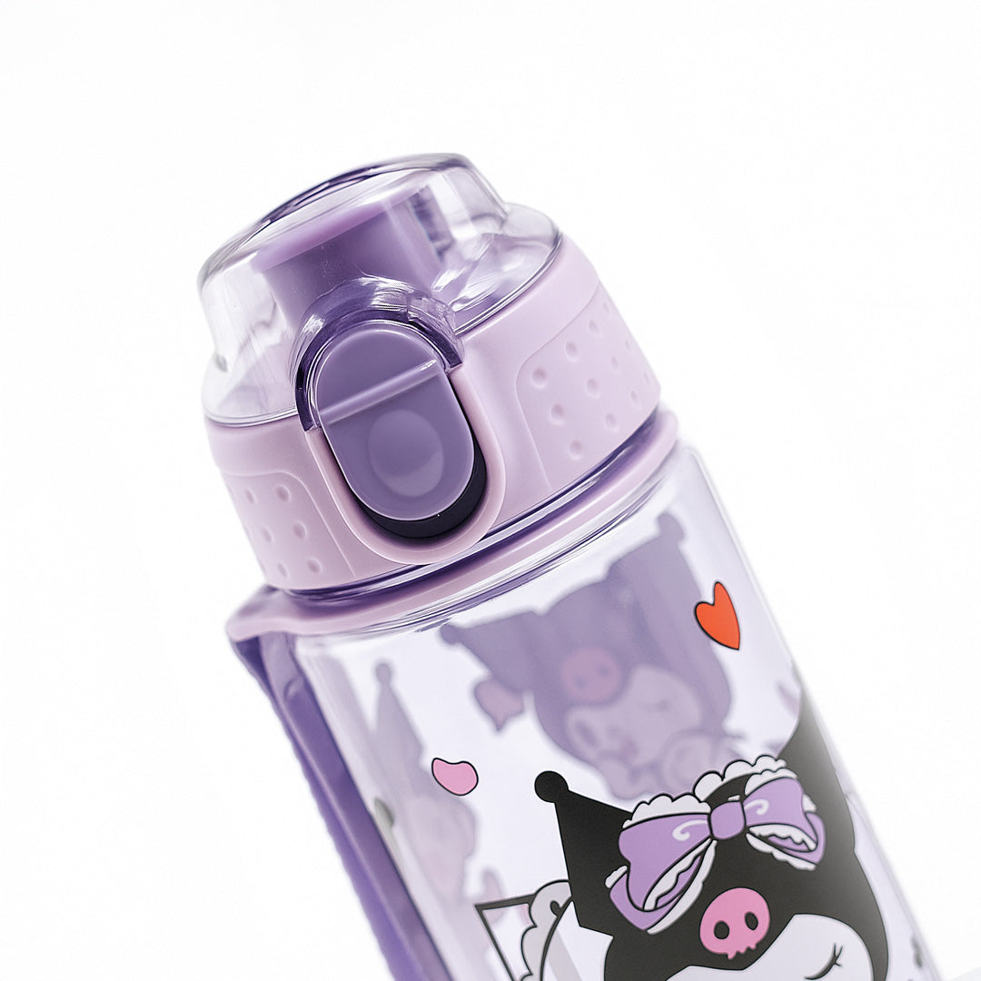 Kuromi Purple Water Bottle for Kids – 600ml Leak-Proof Sipper | Love Craft Gifts