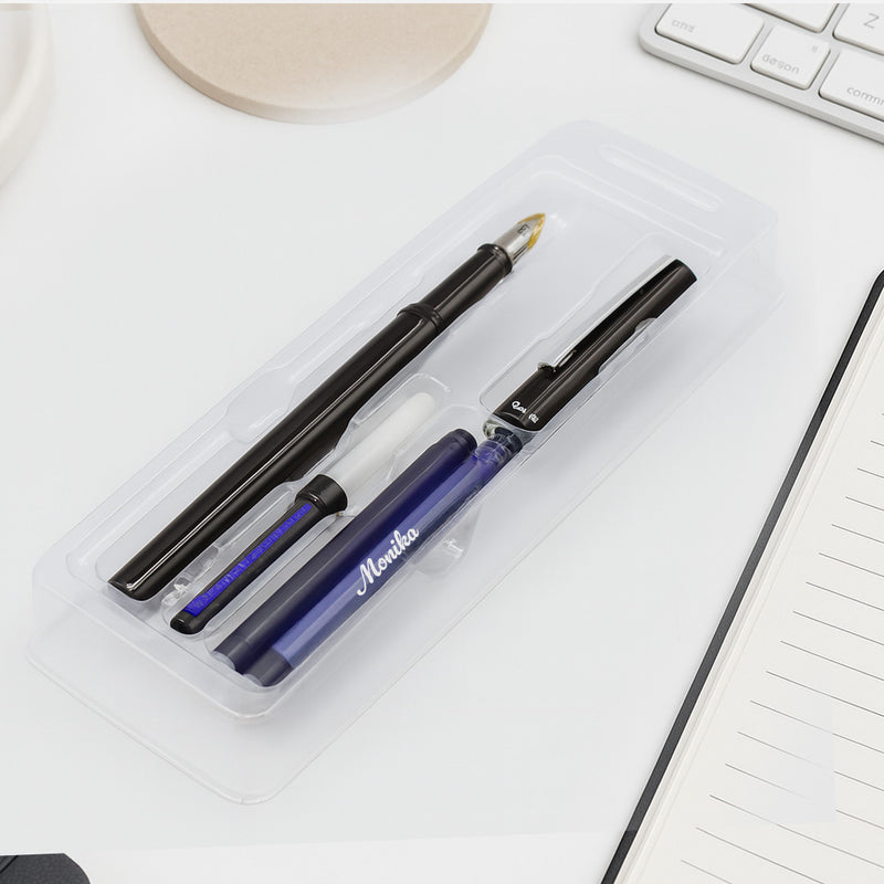 Pierre Cardin Life Fountain Pen Black with Chrome Clip - Personalized | Love Craft Gifts