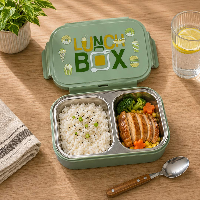 Personalized Stainless Steel Kids Lunch Box with Custom Name | Leak-Resistant School Tiffin Gift for Boys & Girls - 500ml | Love Craft Gifts™