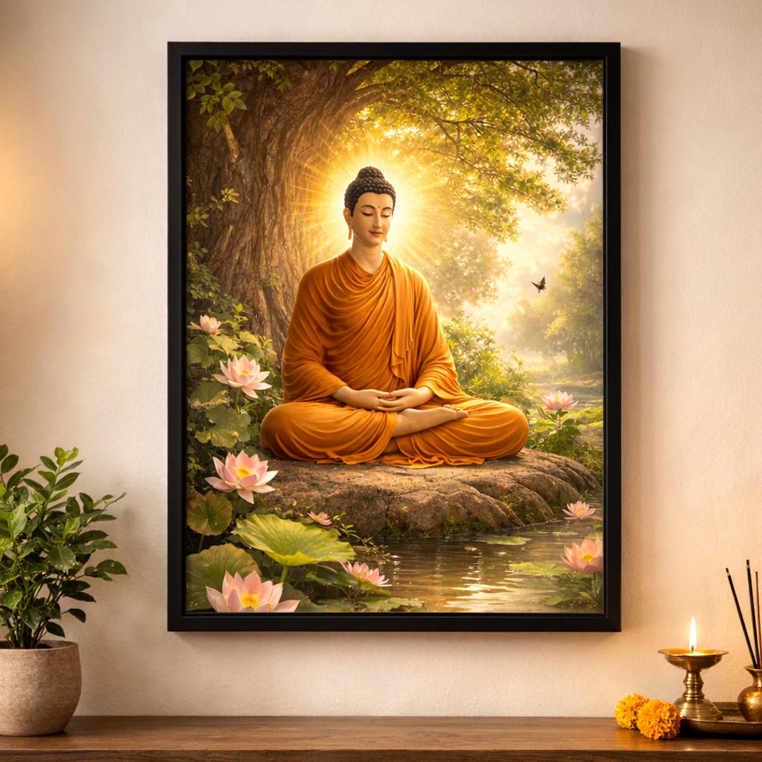 Lord Buddha Meditation Wall Frame – Spiritual Buddha Wall Art (Multiple Sizes) | Love Craft Gifts