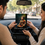 Meditating Hanuman Ji Car Dashboard Stand – Om Hanumate Namah Acrylic Dashboard Decor for Car, Home & Office | Divine Hanuman Artwork | LoveCraftGifts™