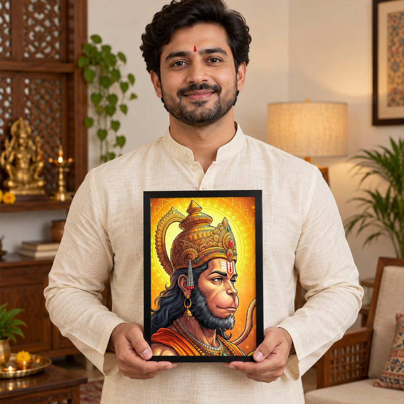 Lord Hanuman Spiritual Wall Art | Religious Home Décor | Love Craft Gifts™