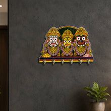 Lord Jagannath Balabhadra Subhadra Key Holder 6x8" | Jagannath Ji Spiritual Wall Key Hanger | Religious Home Décor | Love Craft Gifts™