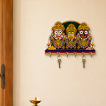 Lord Jagannath Key Hanger with 6 Hooks | Devotional Wall Decor