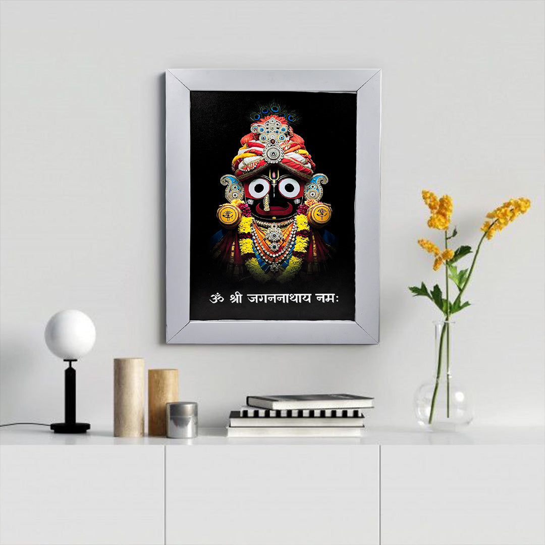 Lord Jagannath Wall Frame with Om Shree Jagannathaya Namah Mantra | Love Craft Gifts