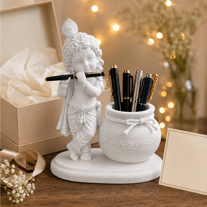Lord Krishna Pen Holder Idol for Office & Home Décor