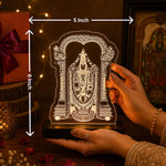 Tirupati Balaji LED Acrylic Lamp – Lord Venkateswara Divine Night Light for Home Temple, Spiritual Decor & Religious Gift | LoveCraftGifts™