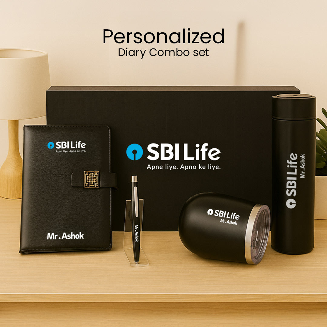 Personalized Corporate Diary Combo Gift Set with Logo & Name | Love Craft Gifts