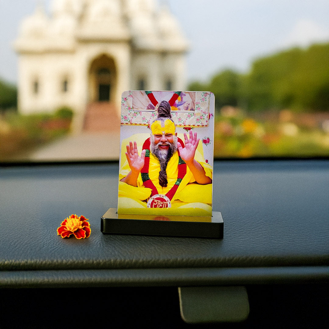 Premanand Ji Maharaj Car Dashboard Acrylic Frame | Love Craft Gifts
