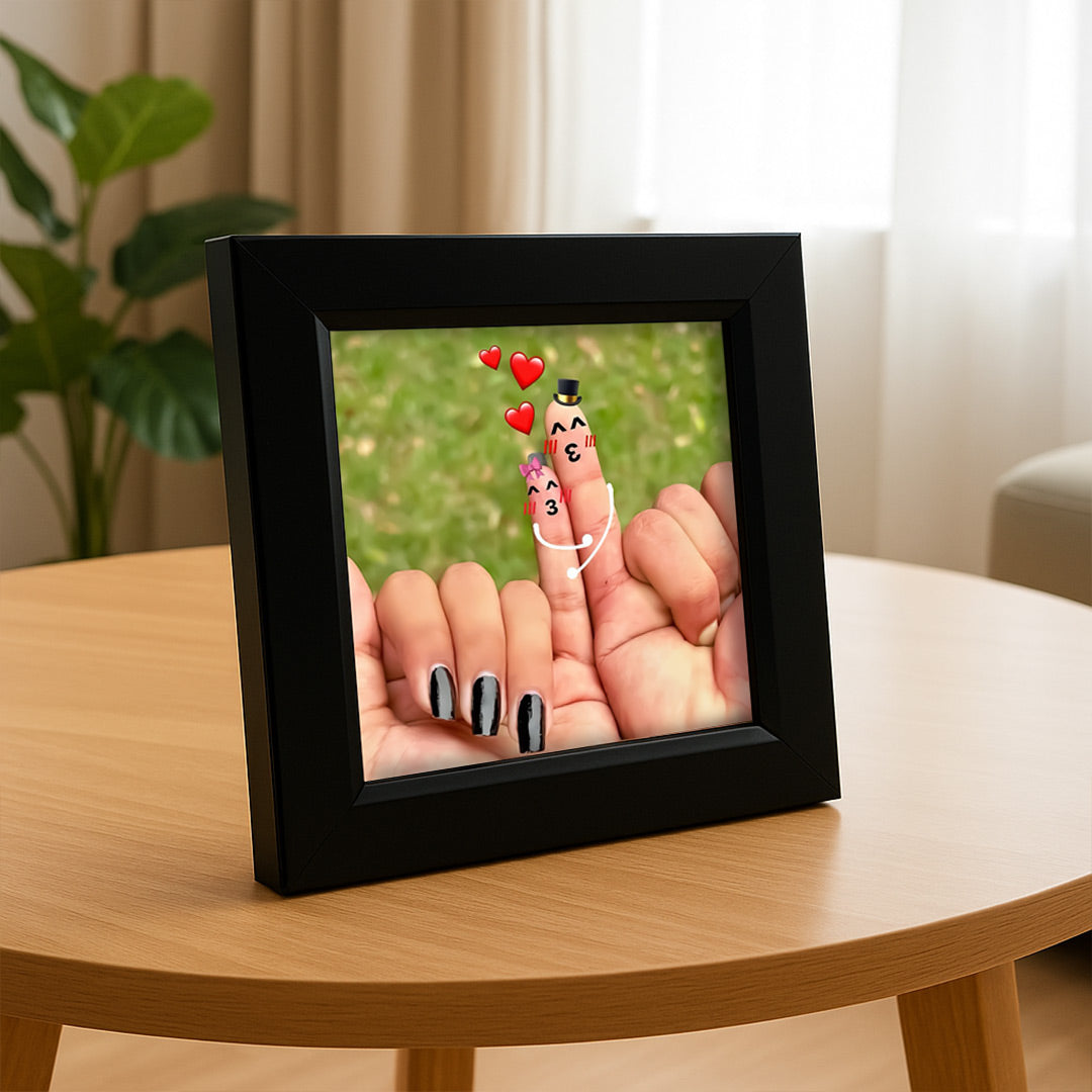 Personalized Couple Photo Frame – 4x4 Inch Square | Love Craft Gifts