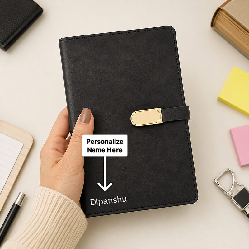 Personalized B5 Executive Diary with Custom Name | Premium Dated Planner Journal Gift for Professionals, Managers & Corporate Gifting | Love Craft Gifts™