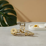 Luxury Golden Floral Hair Claw Clip – Elegant Daisy Design for Women | Love Craft Gifts
