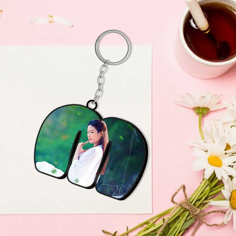 Alphabet Shape-Photo Printed Keychain | Love Craft Gifts