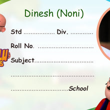 Personalized Motu Patlu Name Slips | 12x18" Sheet with 36 Labels