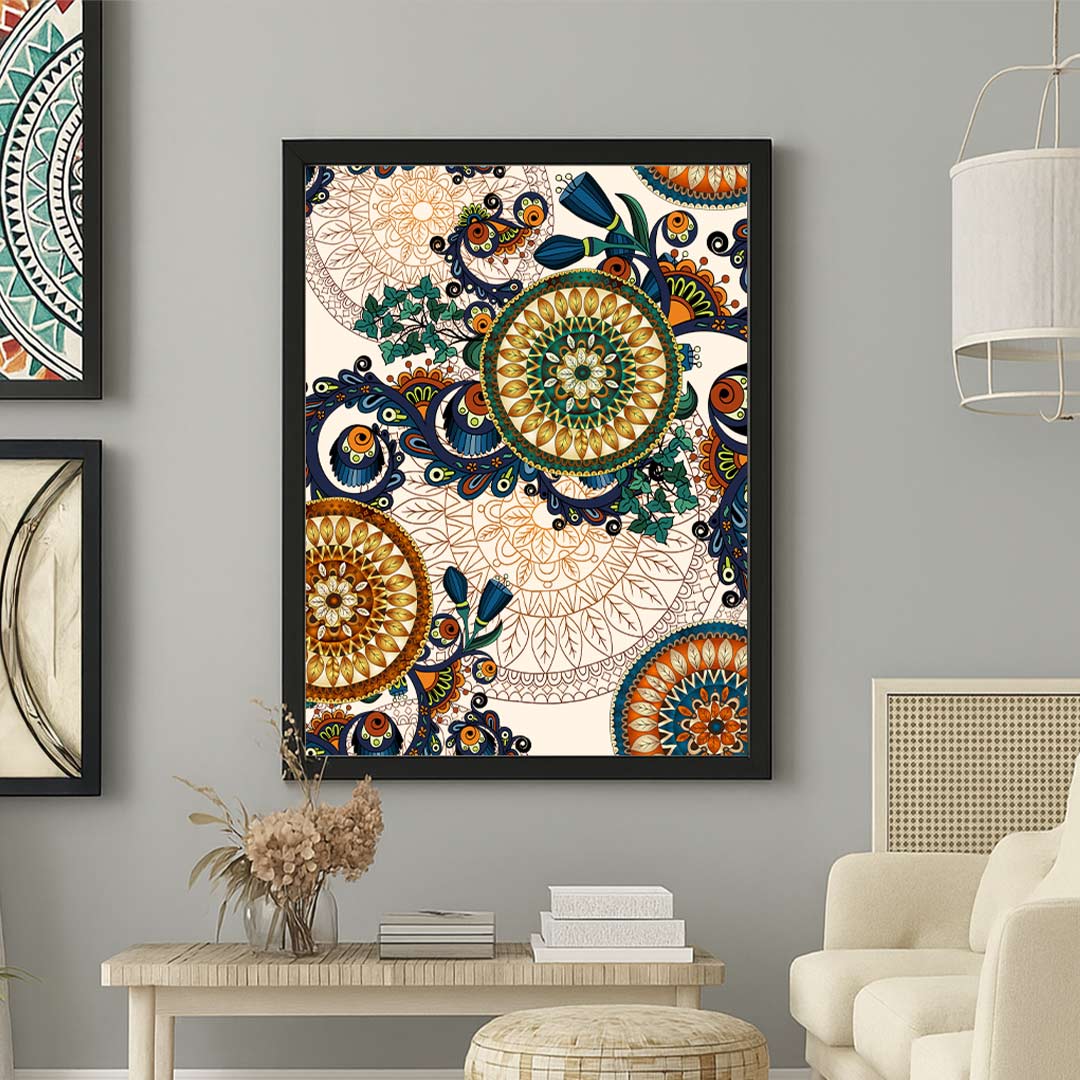 Colorful Mandala Art Frame – Intricate Bohemian Wall Decor | Love Craft Gifts