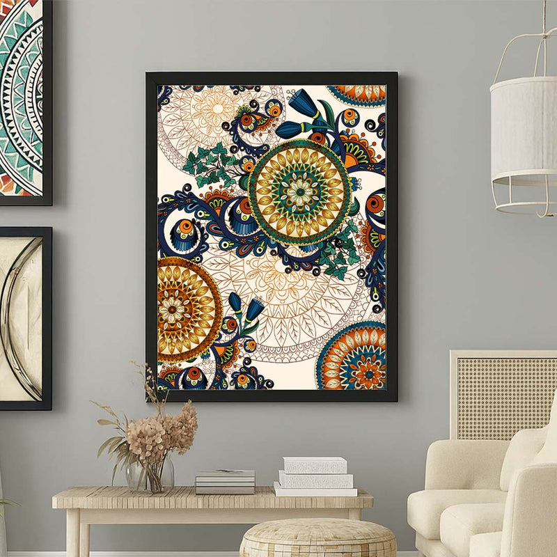Colorful Mandala Art Frame – Intricate Bohemian Wall Decor | Love Craft Gifts