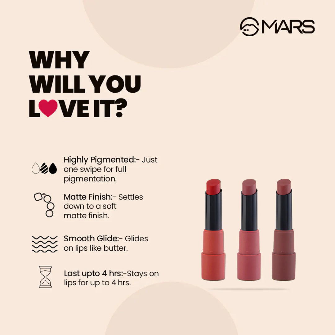 Mars Matte Lipsticks Box | Set of 3 | Custom Name on Lipstick Tube | Love Craft Gifts