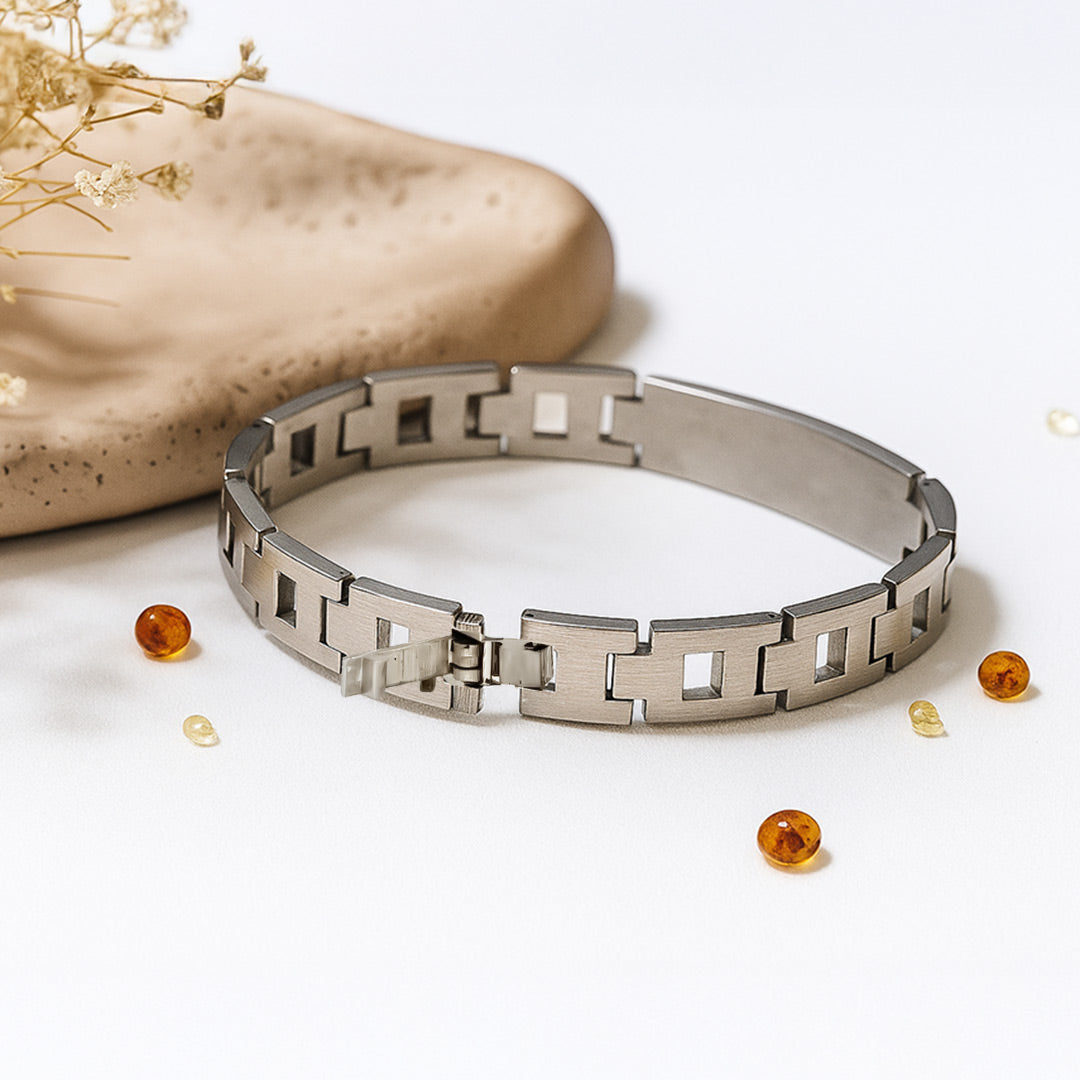 Silver Matte Personalized Name Bracelet for Men | Love Craft Gifts
