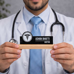 Personalized Doctor Acrylic Name Plate with Wooden Base – Custom Desk Name Stand for Doctors (7 x 3 Inch) | Love Craft Gifts