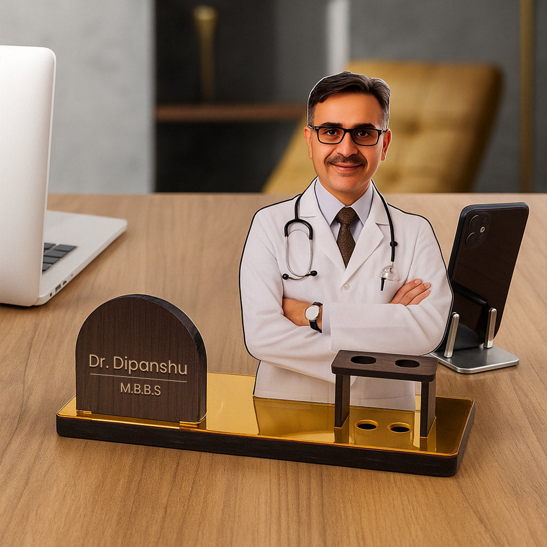 Personalized Doctor Table Nameplate with Custom Photo & Name | Love Craft Gifts