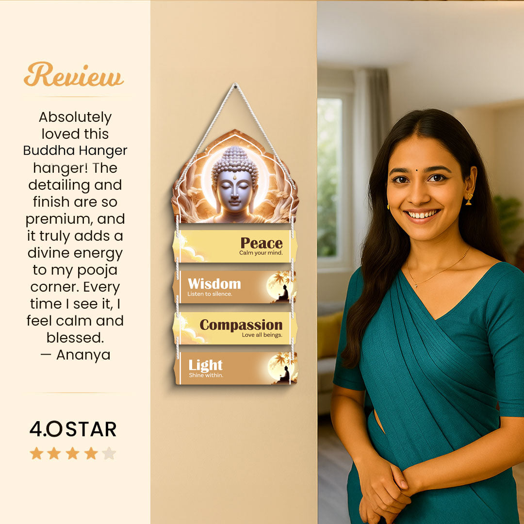 Buddha Inspirational Quote Wall Hanging (9x16 Inch) – Love Craft Gifts