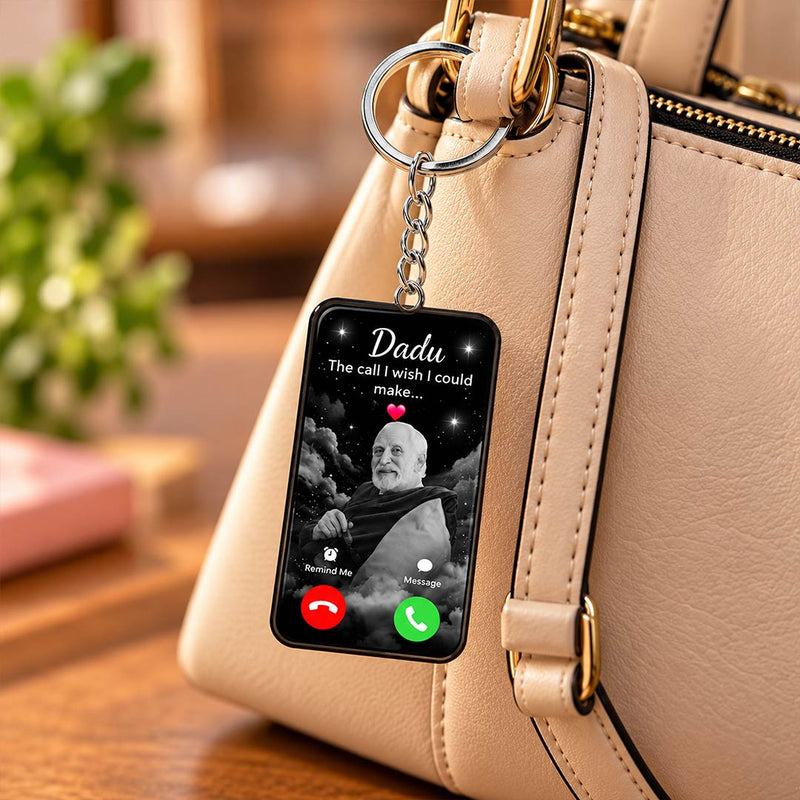 Memorial Call Screen Keychain 2x8" | Heartfelt Memory Keepsake | Love Craft Gifts™