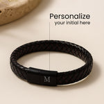 Personalized Braided Leather Bracelet for Men | Love Craft Gifts
