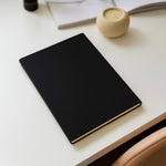  Personalized Black Faux Leather Notebook with Metal Accent | Love Craft Gifts