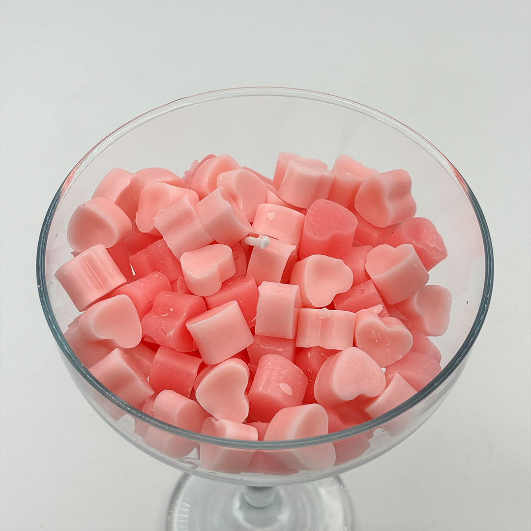 Customized Pink Heart Bubble Candle in Cocktail Glass