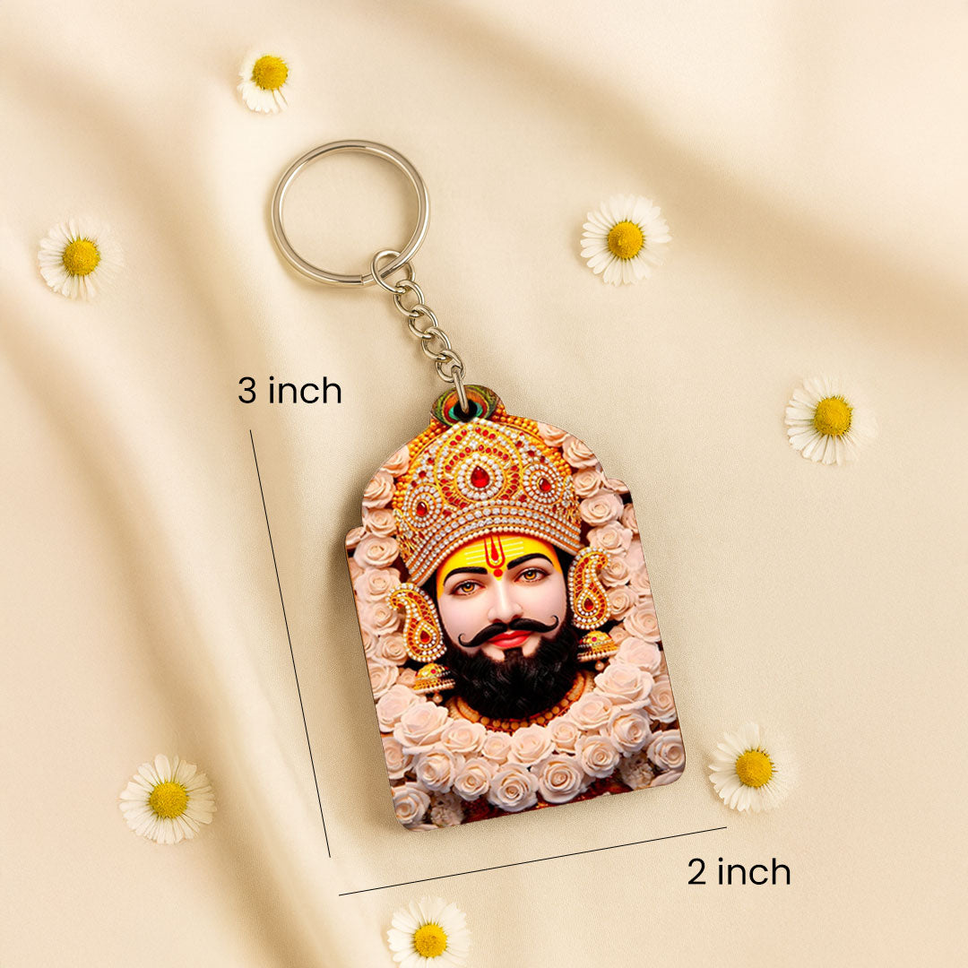 Love Craft Gifts – Khatu Shyam Ji Temple Arch Keychain | Premium UV Printed MDF | 2×3 inch