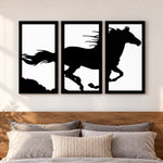 Minimalist Black Horse Wall Frame Set of 3 | Love Craft Gifts™