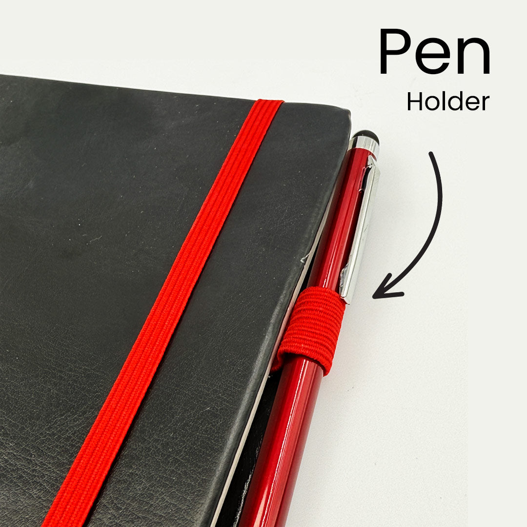 Personalized A5 PVC Hardcover Notebook with Custom Name | Elastic Closure Executive Journal Diary for Office, Study & Corporate Gifting | Love Craft Gifts™