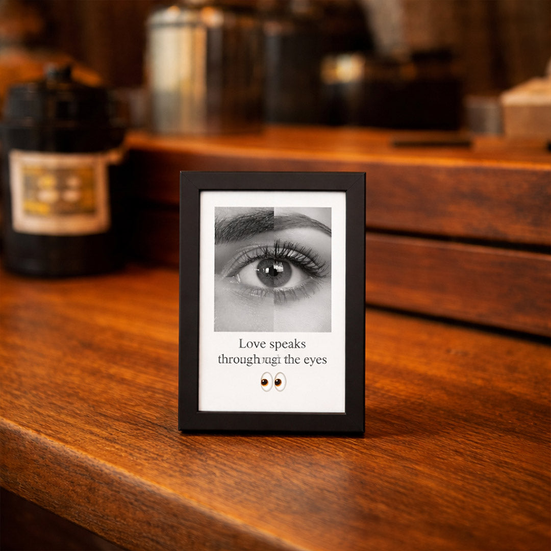 Personalized Eye Photo Frame – Custom Love Quote Mini Frame (6×4 Inch) | Love Craft Gifts