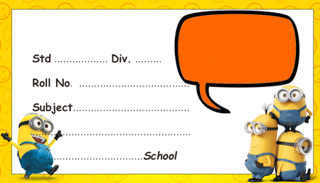 Personalized Minions Name Slips  | 12x18" Sheet with 36 Labels