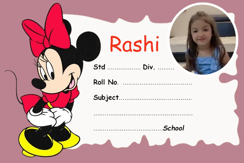 Minnie Cartoon Personalised  Notebook Name Slips | Love Craft Gifts| 