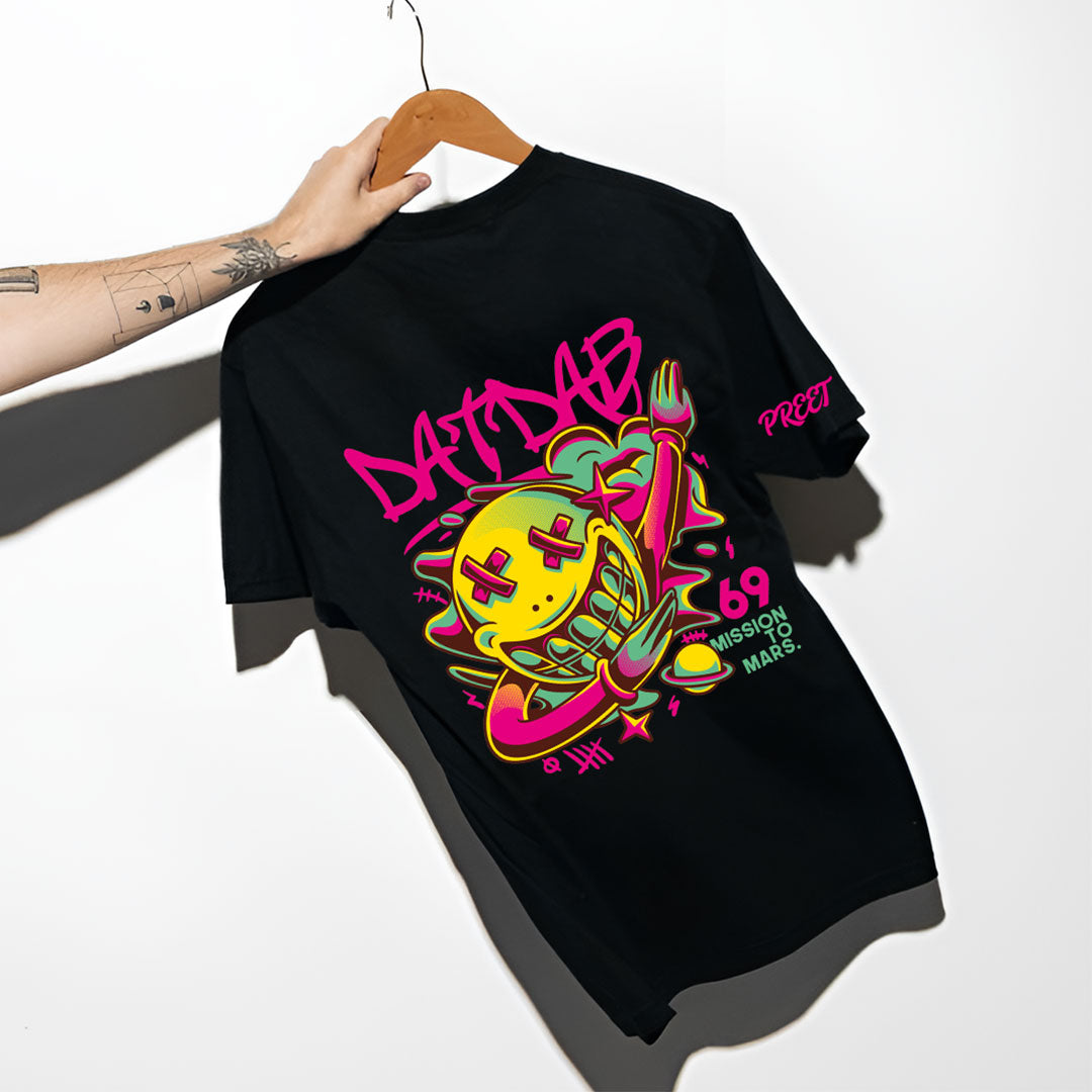DATDAB Neon Space Graphic T-Shirt