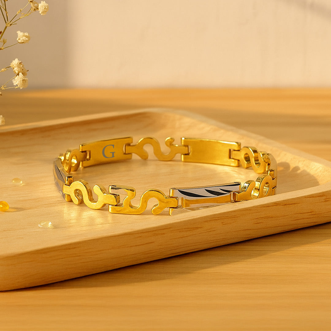 Personalized Designer Golden Chain Bracelet for Men | Love Craft Gifts