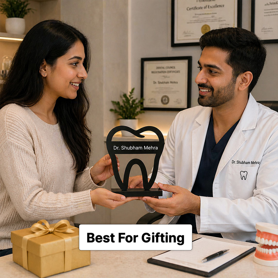 Personalized Dentist Name Plate 3.5x4" | Custom Dental Clinic Desk Decor | Love Craft Gifts™