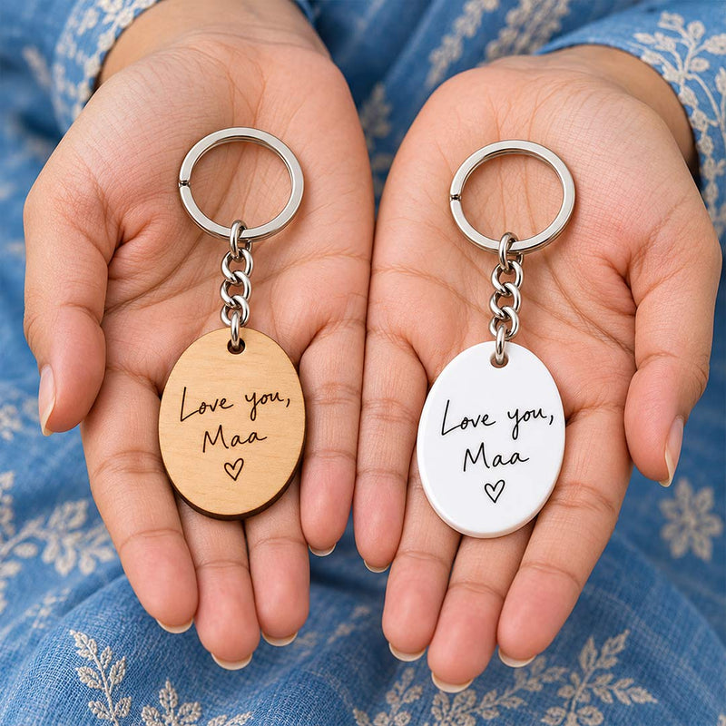 Mother Love Message Keychain 2x2.5" with Oval Charm & Heart Detail | Love Craft Gifts™