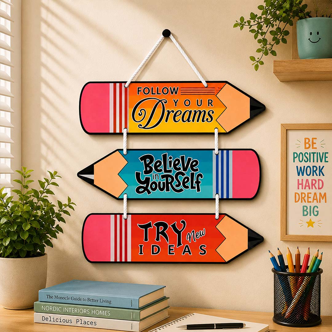 Motivational Pencil Wooden Wall Hanging 8x10 Inch | Love Craft Gifts™
