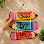 Motivational Wooden Wall Art for Study Room | Love Craft Gifts™