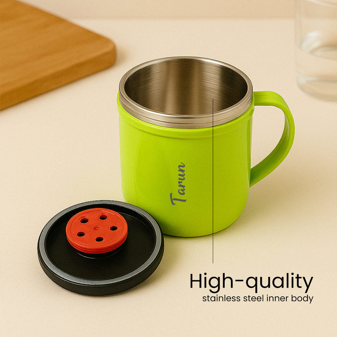 Personalized Mug  Lid  Green