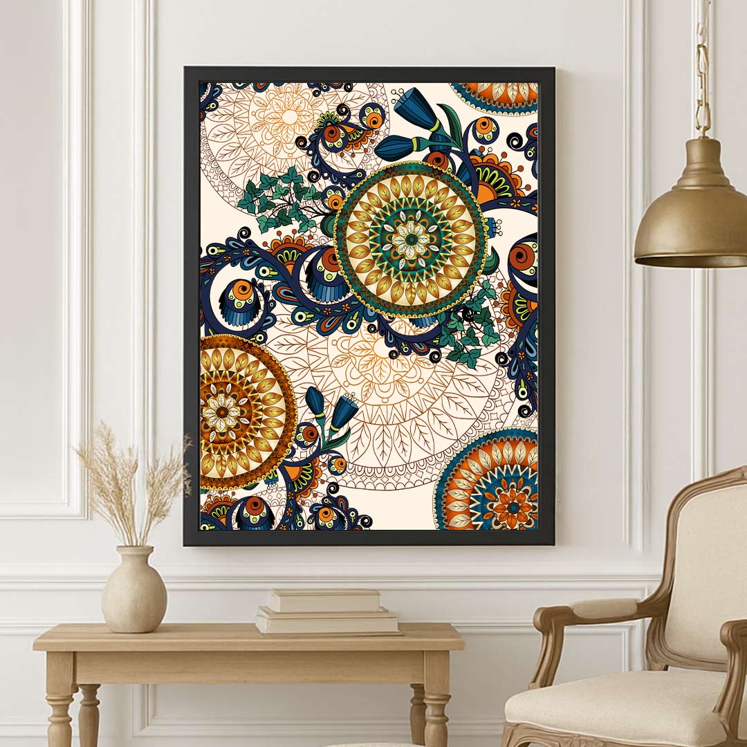 Colorful Mandala Art Frame – Intricate Bohemian Wall Decor | Love Craft Gifts