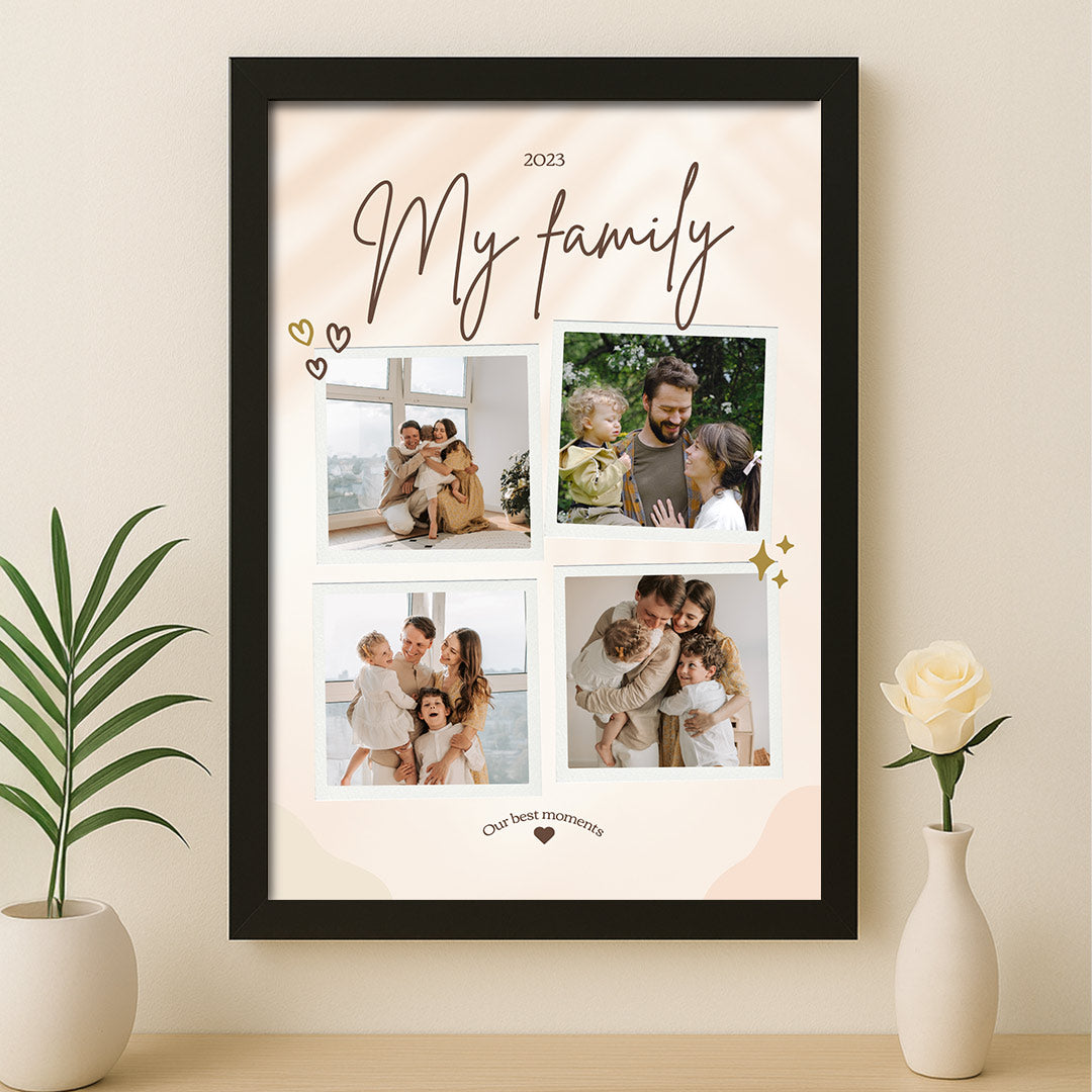 My Family 2023 Photo Collage Frame – Custom Wall Art with 4 Pictures | Love Craft Gifts