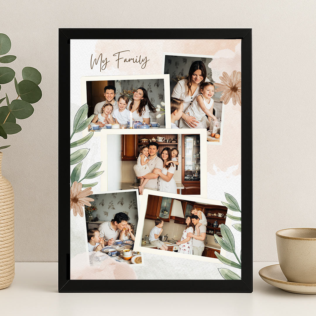My Family 2023 Photo Collage Frame – Custom Wall Art with 4 Pictures ...