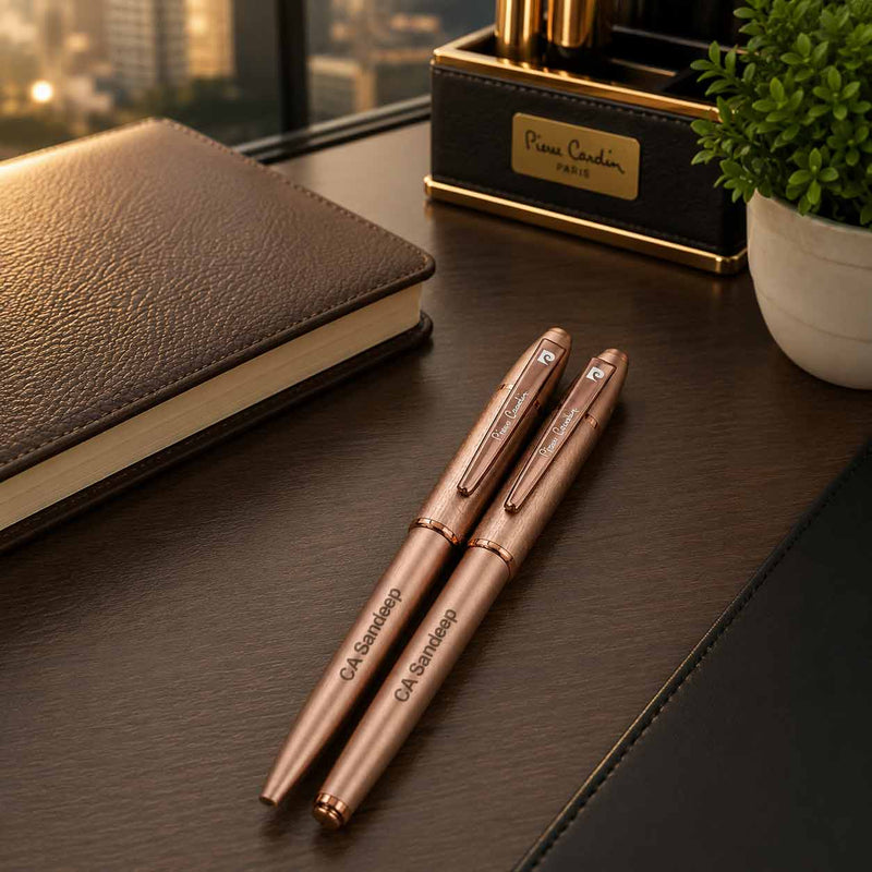 Pierre Cardin Manhattan Pen Set | Personalized Rose Gold Writing Gift | Love Craft Gifts™