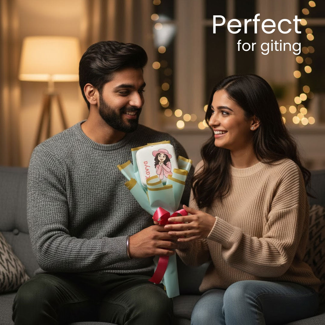 Personalized Jewellery Box Bouquet | Custom Name + Cartoon Illustration