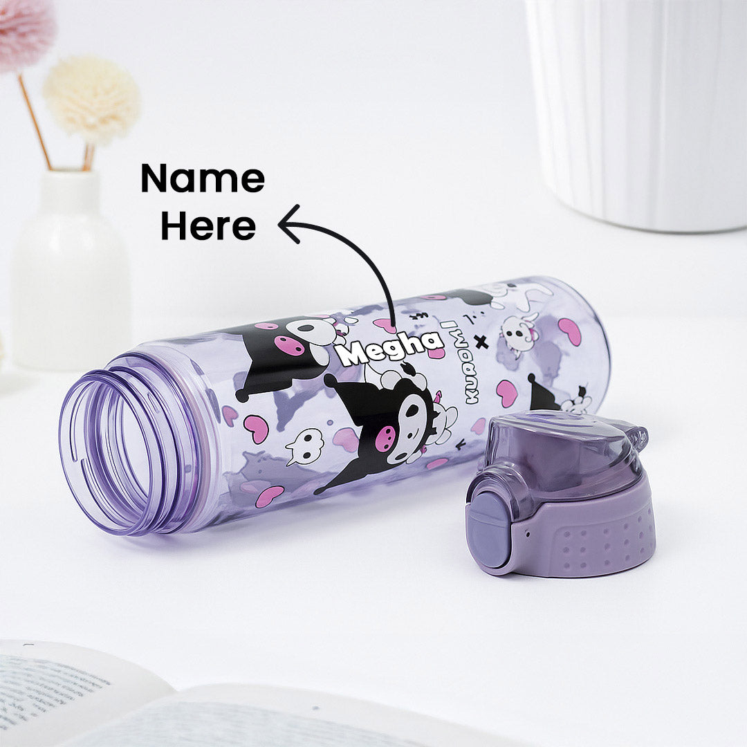 Kuromi Purple Water Bottle for Kids – 600ml Leak-Proof Sipper | Love Craft Gifts