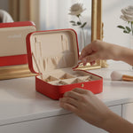 Red Customized Jewelry Travel Case with Name & Cartoon | Love Craft Gifts