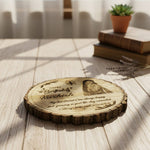 Customized Wooden Engraved Slice – Photo, Name & Message for Any Occasion | 8.5 x 8.5 inch | Love Craft Gifts